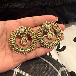 Gold and Silver Statement Earrings